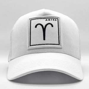 ARIES Zodiac White Trucker Hat Mesh Snapback Cap